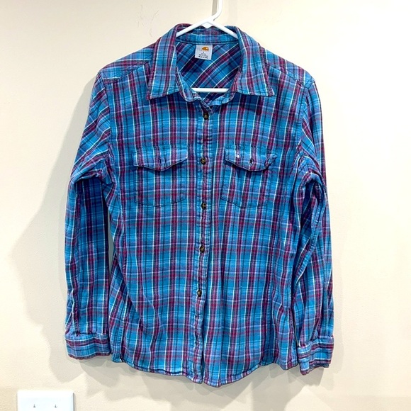 🔥Carhartt Blue Plaid women’s Shirt🔥 - Picture 1 of 5